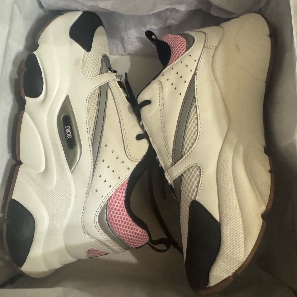 Dior White and Pink Sneakers